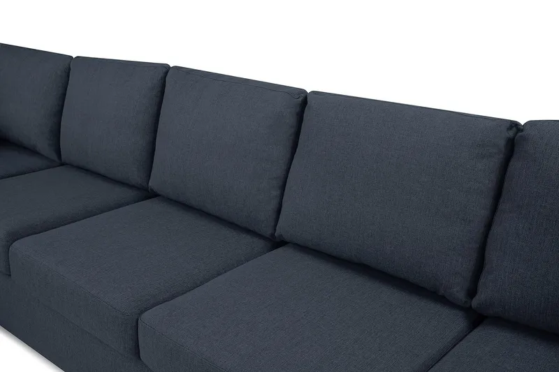 Crazy 5-seters Venstrevendt U-formet X-Large Sofa med Divan og Sjeselong i Stoff - Blå - Møbler - Sofaer - U-sofa