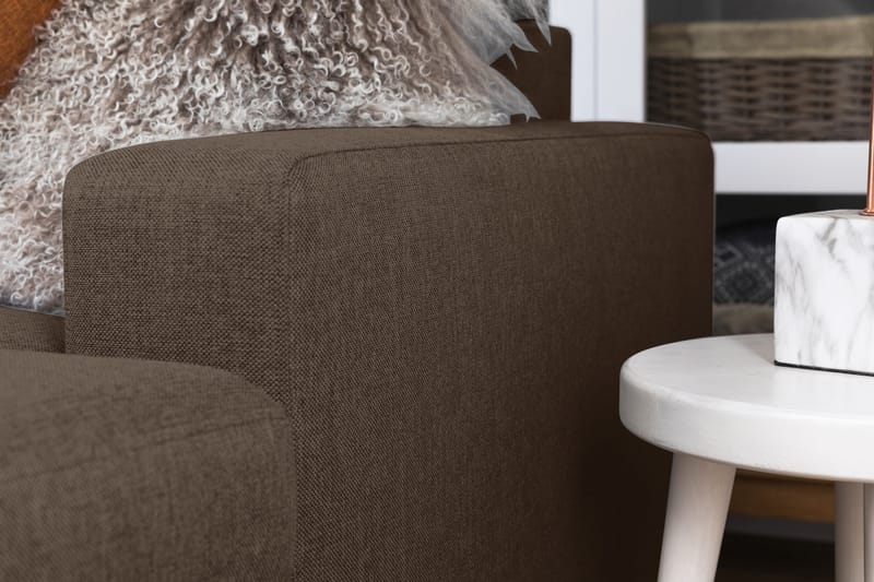 Crazy 5-seters Venstrevendt U-formet X-Large Sofa med Divan og Sjeselong i Stoff - Brun - Møbler - Sofaer - U-sofa