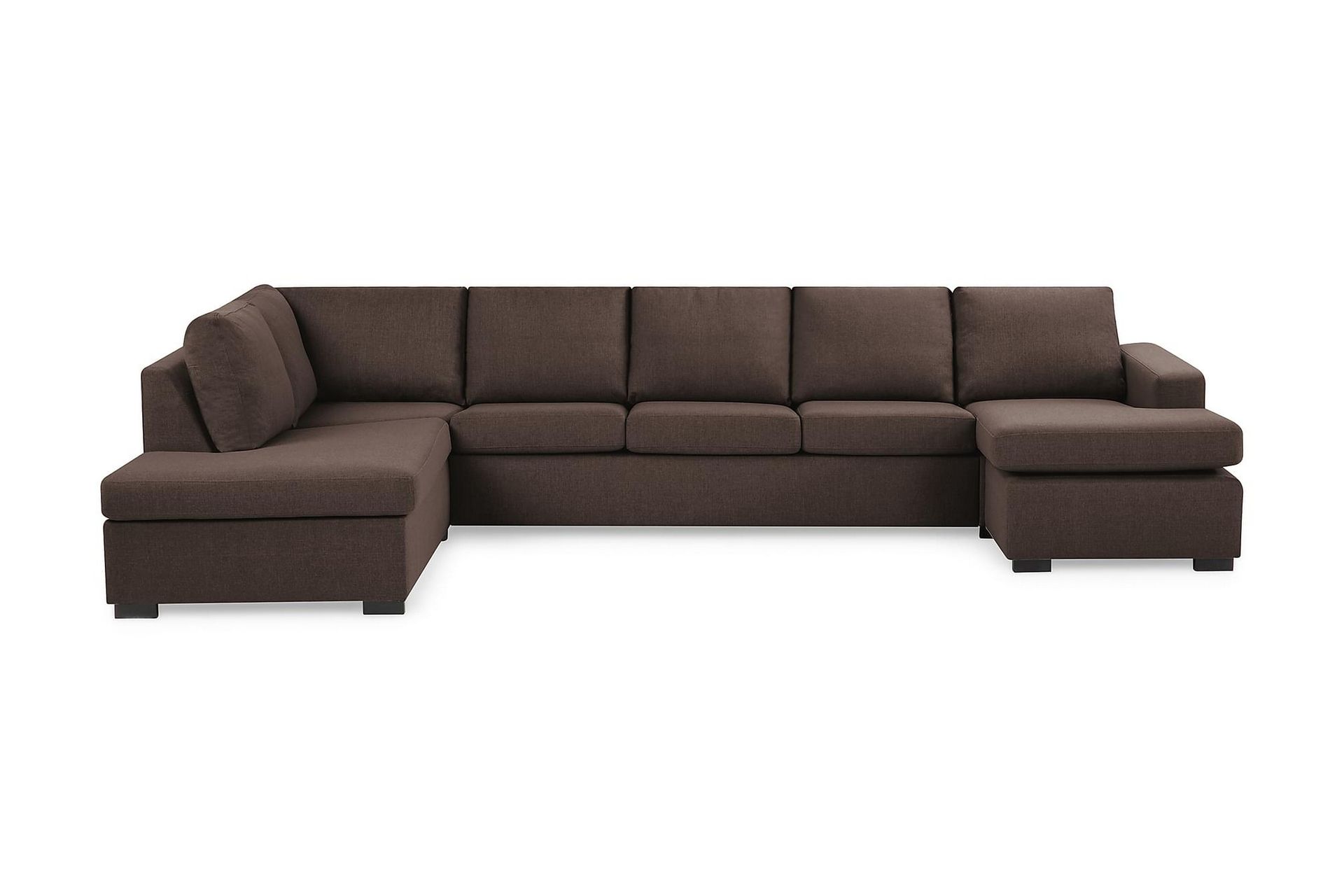 Crazy 5-seters Venstrevendt U-formet X-Large Sofa med Divan og Sjeselong i Stoff - Brun - Møbler - Sofaer - U-sofa