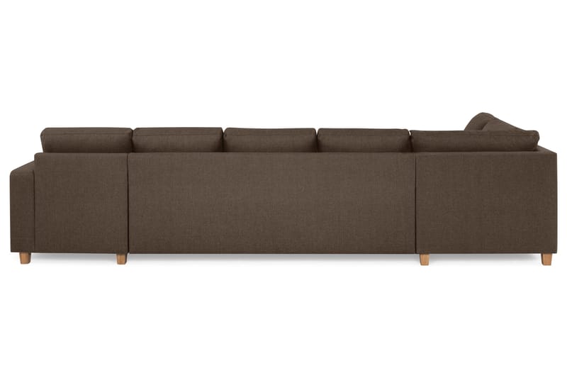 Crazy 5-seters Venstrevendt U-formet X-Large Sofa med Divan og Sjeselong i Stoff - Brun - Møbler - Sofaer - U-sofa