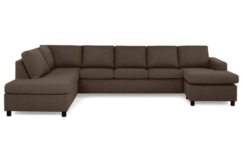Crazy 5-seters Venstrevendt U-formet X-Large Sofa med Divan og Sjeselong i Stoff - Brun - Møbler - Sofaer - U-sofa
