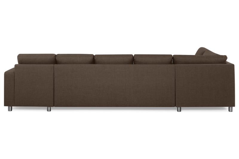 Crazy 5-seters Venstrevendt U-formet X-Large Sofa med Divan og Sjeselong i Stoff - Brun - Møbler - Sofaer - U-sofa
