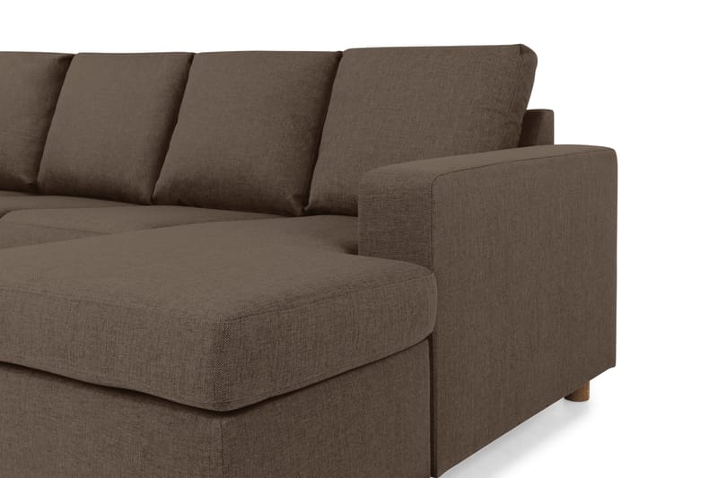 Crazy 5-seters Venstrevendt U-formet X-Large Sofa med Divan og Sjeselong i Stoff - Brun - Møbler - Sofaer - U-sofa