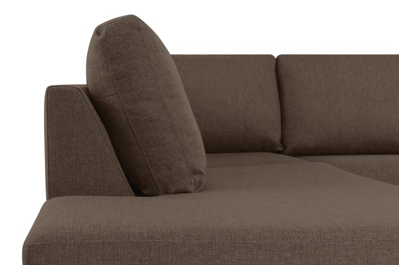 Crazy 5-seters Venstrevendt U-formet X-Large Sofa med Divan og Sjeselong i Stoff - Brun - Møbler - Sofaer - U-sofa