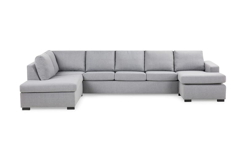 Crazy 5-seters Venstrevendt U-formet X-Large Sofa med Divan og Sjeselong i Stoff - Grå - Møbler - Sofaer - U-sofa