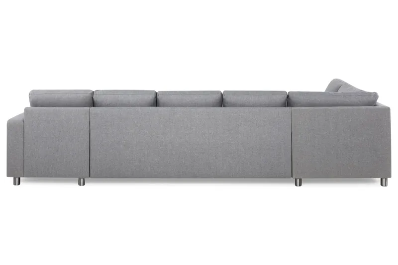 Crazy 5-seters Venstrevendt U-formet X-Large Sofa med Divan og Sjeselong i Stoff - Grå - Møbler - Sofaer - U-sofa