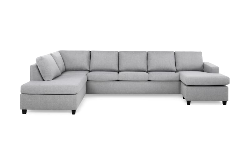 Crazy 5-seters Venstrevendt U-formet X-Large Sofa med Divan og Sjeselong i Stoff - Grå - Møbler - Sofaer - U-sofa