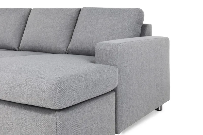 Crazy 5-seters Venstrevendt U-formet X-Large Sofa med Divan og Sjeselong i Stoff - Grå - Møbler - Sofaer - U-sofa