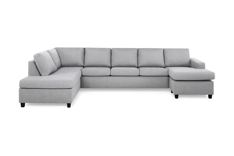 Crazy 5-seters Venstrevendt U-formet X-Large Sofa med Divan og Sjeselong i Stoff, Grå