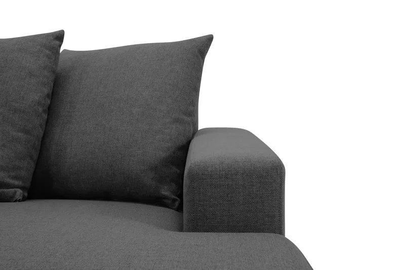 Crazy 5-seters Venstrevendt U-formet X-Large Sofa med Divan og Sjeselong i Stoff inkl. Pynteputer - Mørk grå - Møbler - Sofaer - U-sofa