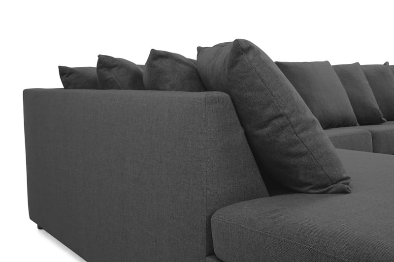 Crazy 5-seters Venstrevendt U-formet X-Large Sofa med Divan og Sjeselong i Stoff inkl. Pynteputer - Antrasitt - Møbler - Sofaer - U-sofa
