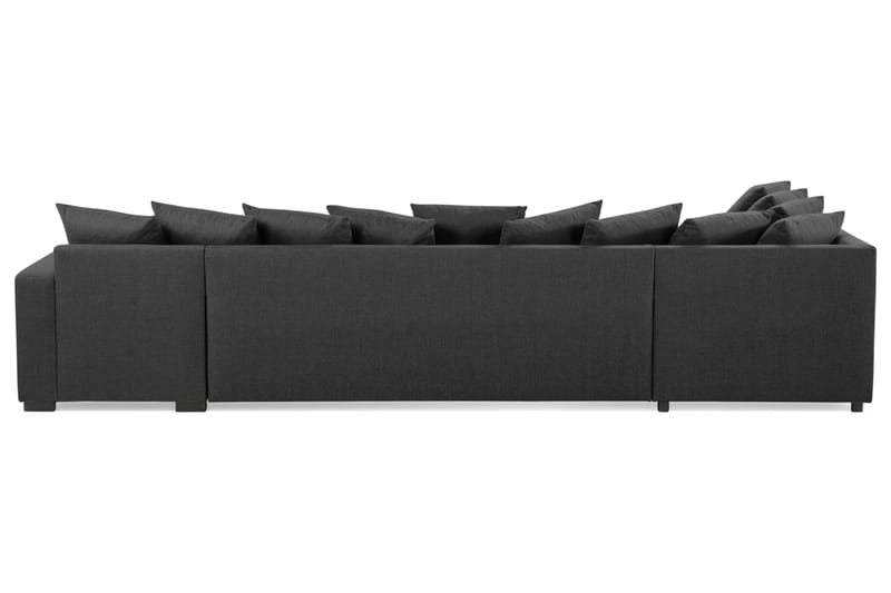 Crazy 5-seters Venstrevendt U-formet X-Large Sofa med Divan og Sjeselong i Stoff inkl. Pynteputer - Mørk grå - Møbler - Sofaer - U-sofa