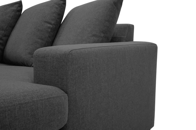 Crazy 5-seters Venstrevendt U-formet X-Large Sofa med Divan og Sjeselong i Stoff inkl. Pynteputer - Mørk grå - Møbler - Sofaer - U-sofa