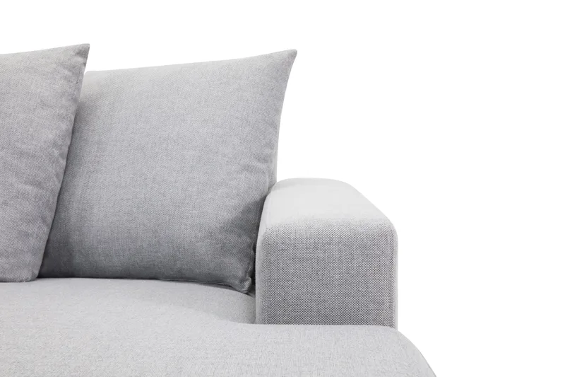 Crazy 5-seters Venstrevendt U-formet X-Large Sofa med Divan og Sjeselong i Stoff inkl. Pynteputer - Grå - Møbler - Sofaer - U-sofa