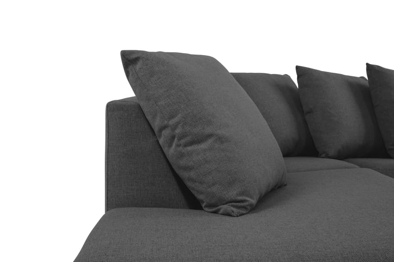 Crazy 5-seters Venstrevendt U-formet X-Large Sofa med Divan og Sjeselong i Stoff inkl. Pynteputer - Antrasitt - Møbler - Sofaer - U-sofa