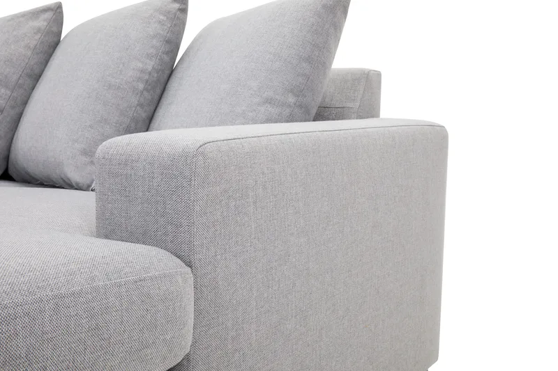 Crazy 5-seters Venstrevendt U-formet X-Large Sofa med Divan og Sjeselong i Stoff inkl. Pynteputer - Grå - Møbler - Sofaer - U-sofa