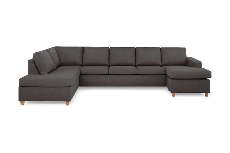 Crazy 5-seters Venstrevendt U-formet X-Large Sofa med Divan og Sjeselong i Stoff - Mørk grå - Møbler - Sofaer - U-sofa