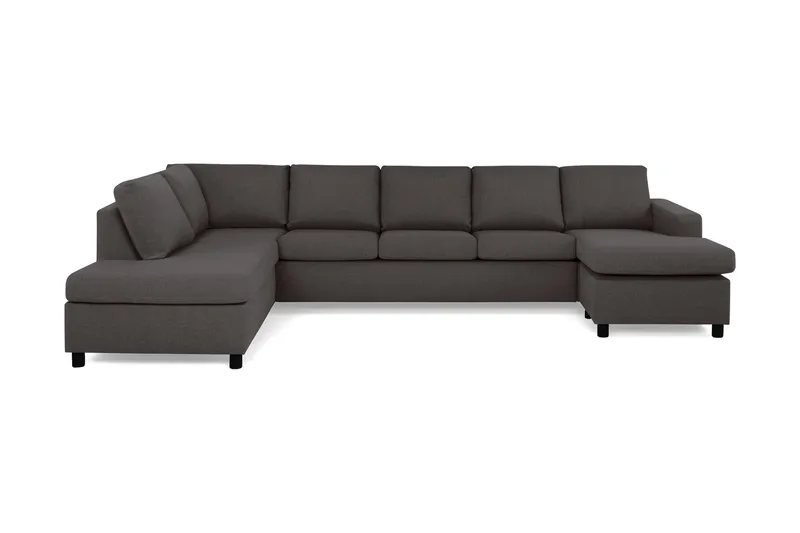 Crazy 5-seters Venstrevendt U-formet X-Large Sofa med Divan og Sjeselong i Stoff - Mørk grå - Møbler - Sofaer - U-sofa