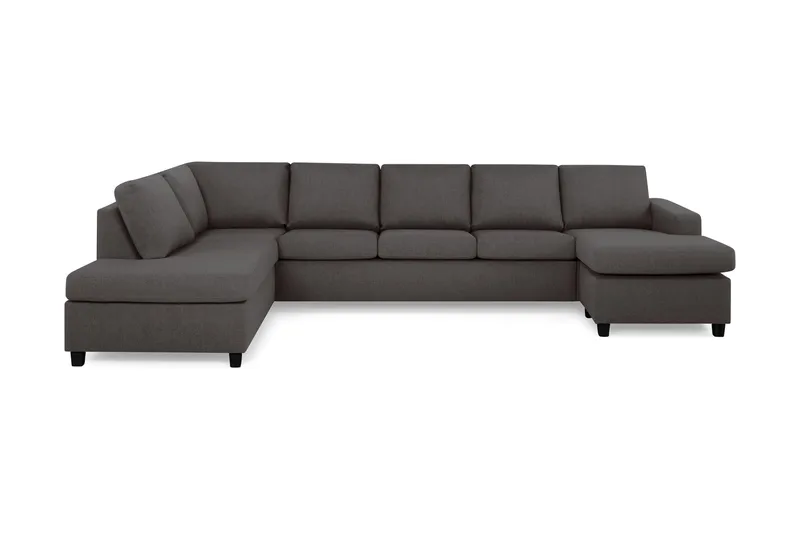 Crazy 5-seters Venstrevendt U-formet X-Large Sofa med Divan og Sjeselong i Stoff - Mørk grå - Møbler - Sofaer - U-sofa