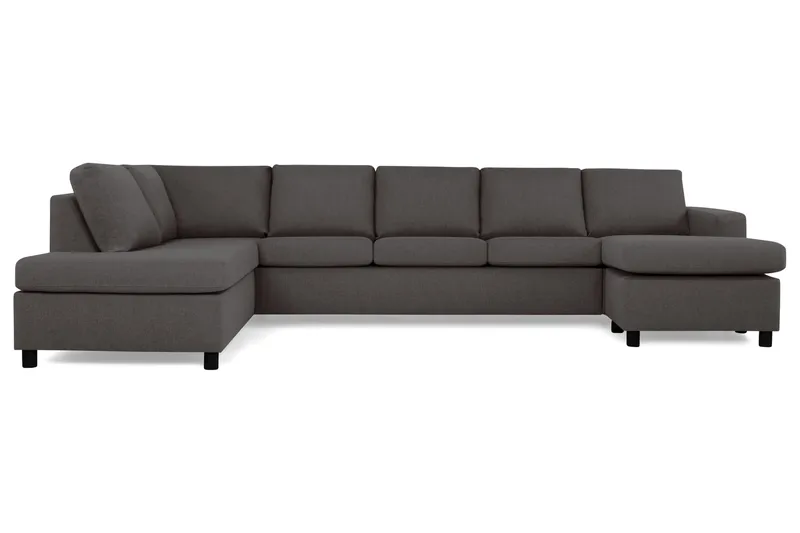 Crazy 5-seters Venstrevendt U-formet X-Large Sofa med Divan og Sjeselong i Stoff - Mørk grå - Møbler - Sofaer - U-sofa