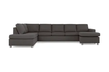 Crazy 5-seters Venstrevendt U-formet X-Large Sofa med Divan og Sjeselong i Stoff