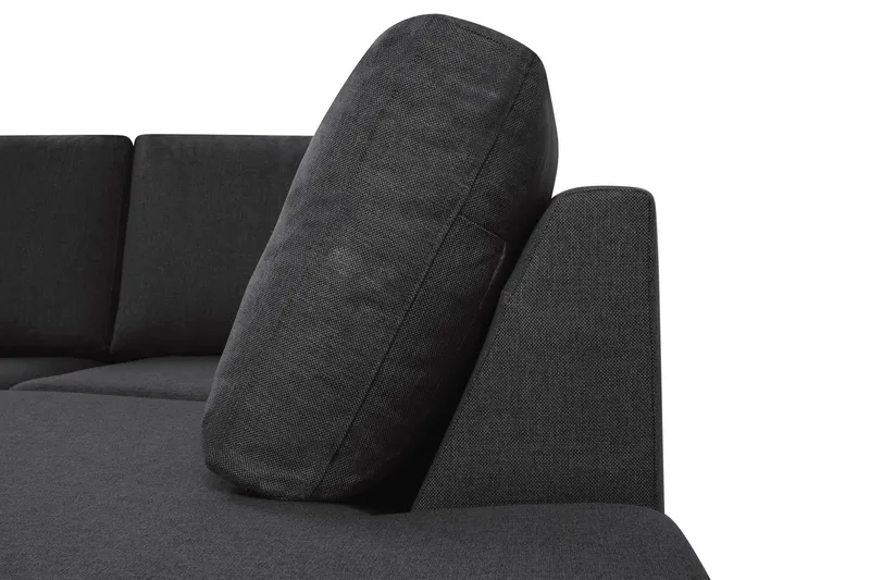 Crazy 6-seters Høyrevendt U-formet XX-Large Sofa med Divan og Sjeselong i Stoff - Antrasitt - Møbler - Sofaer - U-sofa