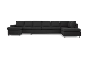 Crazy 6-seters Høyrevendt U-formet XX-Large Sofa med Divan og Sjeselong i Stoff