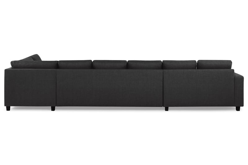 Crazy 6-seters Høyrevendt U-formet XX-Large Sofa med Divan og Sjeselong i Stoff - Antrasitt - Møbler - Sofaer - U-sofa