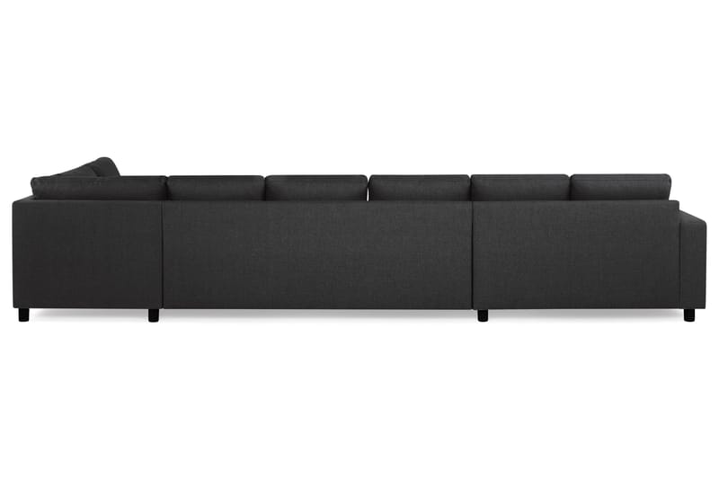 Crazy 6-seters Høyrevendt U-formet XX-Large Sofa med Divan og Sjeselong i Stoff - Antrasitt - Møbler - Sofaer - U-sofa