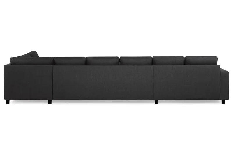 Crazy 6-seters Høyrevendt U-formet XX-Large Sofa med Divan og Sjeselong i Stoff - Antrasitt - Møbler - Sofaer - U-sofa