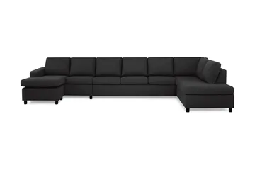 Crazy 6-seters Høyrevendt U-formet XX-Large Sofa med Divan og Sjeselong i Stoff