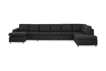 Crazy 6-seters Høyrevendt U-formet XX-Large Sofa med Divan og Sjeselong i Stoff