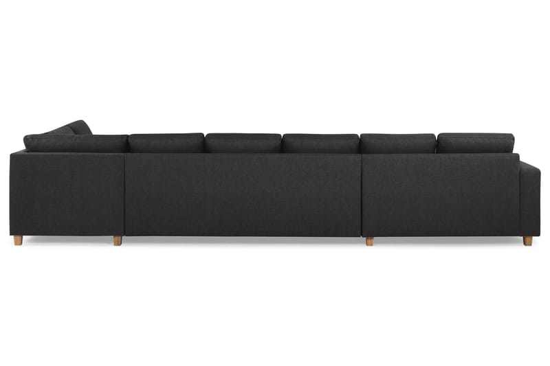 Crazy 6-seters Høyrevendt U-formet XX-Large Sofa med Divan og Sjeselong i Stoff - Antrasitt - Møbler - Sofaer - U-sofa