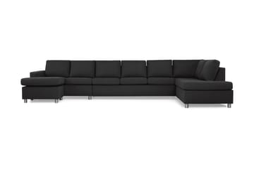 Crazy 6-seters Høyrevendt U-formet XX-Large Sofa med Divan og Sjeselong i Stoff