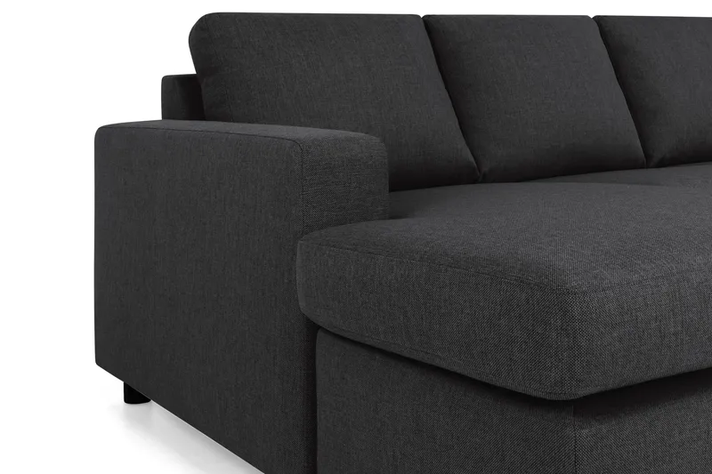 Crazy 6-seters Høyrevendt U-formet XX-Large Sofa med Divan og Sjeselong i Stoff - Antrasitt - Møbler - Sofaer - U-sofa