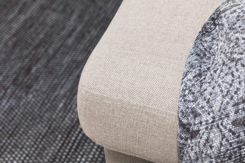 Crazy 6-seters Høyrevendt U-formet XX-Large Sofa med Divan og Sjeselong i Stoff - Beige - Møbler - Sofaer - U-sofa