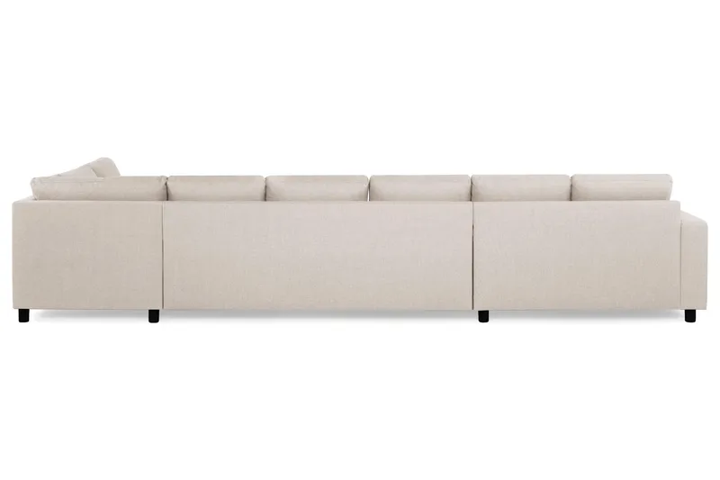 Crazy 6-seters Høyrevendt U-formet XX-Large Sofa med Divan og Sjeselong i Stoff - Beige - Møbler - Sofaer - U-sofa