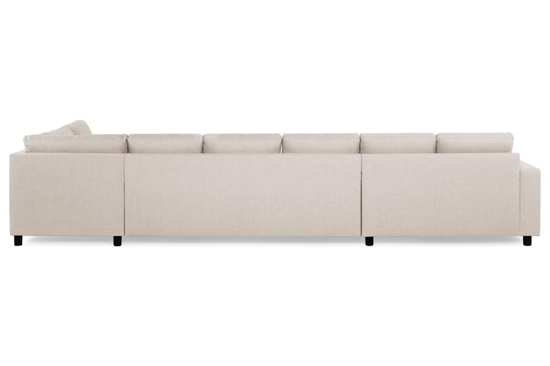 Crazy 6-seters Høyrevendt U-formet XX-Large Sofa med Divan og Sjeselong i Stoff - Beige - Møbler - Sofaer - U-sofa