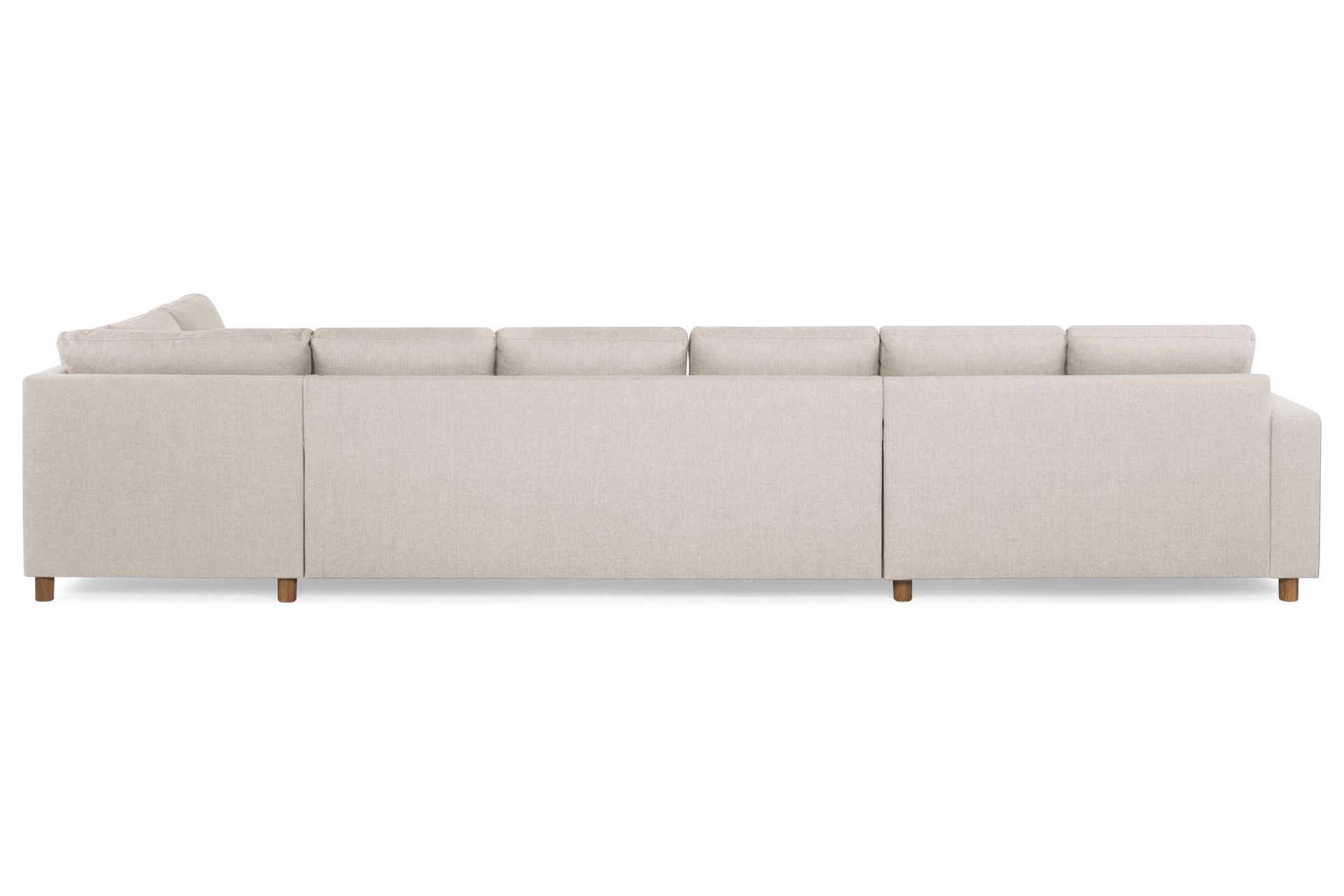 Crazy 6-seters Høyrevendt U-formet XX-Large Sofa med Divan og Sjeselong i Stoff - Beige - Møbler - Sofaer - U-sofa