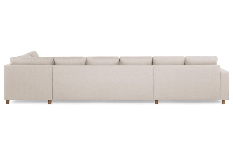 Crazy 6-seters Høyrevendt U-formet XX-Large Sofa med Divan og Sjeselong i Stoff - Beige - Møbler - Sofaer - U-sofa