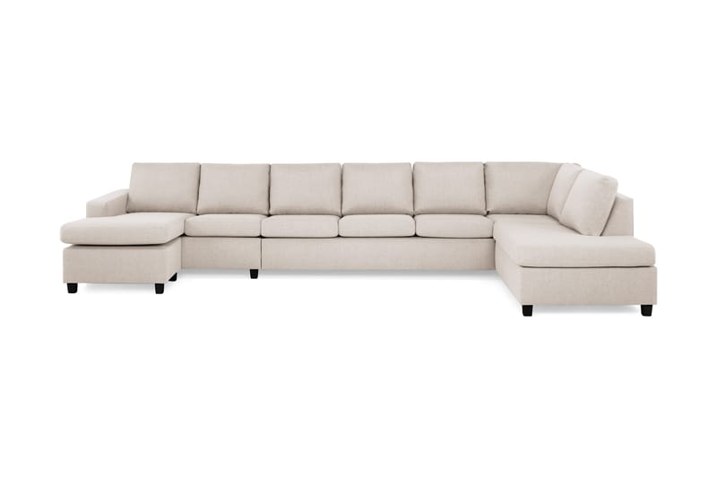 Crazy 6-seters H�øyrevendt U-formet XX-Large Sofa med Divan og Sjeselong i Stoff - Beige - Møbler - Sofaer - U-sofa