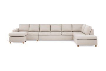 Crazy 6-seters Høyrevendt U-formet XX-Large Sofa med Divan og Sjeselong i Stoff