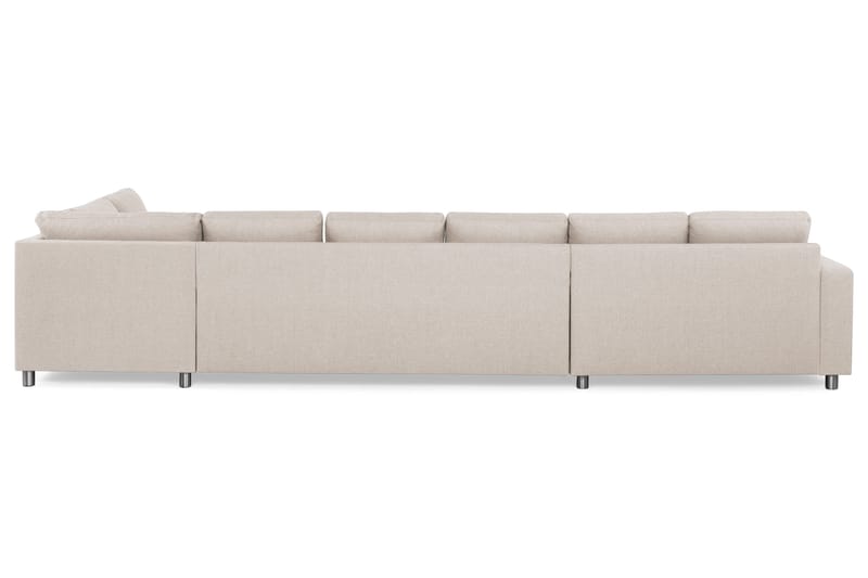 Crazy 6-seters Høyrevendt U-formet XX-Large Sofa med Divan og Sjeselong i Stoff - Beige - Møbler - Sofaer - U-sofa
