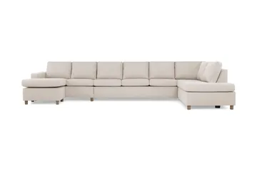 Crazy 6-seters Høyrevendt U-formet XX-Large Sofa med Divan og Sjeselong i Stoff