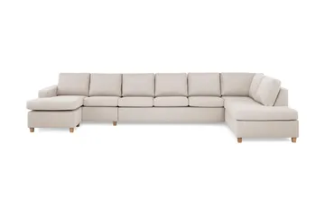 Crazy 6-seters Høyrevendt U-formet XX-Large Sofa med Divan og Sjeselong i Stoff