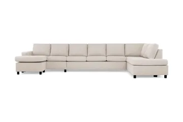 Crazy 6-seters Høyrevendt U-formet XX-Large Sofa med Divan og Sjeselong i Stoff