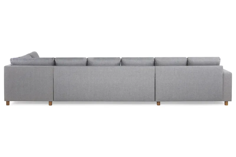 Crazy 6-seters Høyrevendt U-formet XX-Large Sofa med Divan og Sjeselong i Stoff - Grå - Møbler - Sofaer - U-sofa