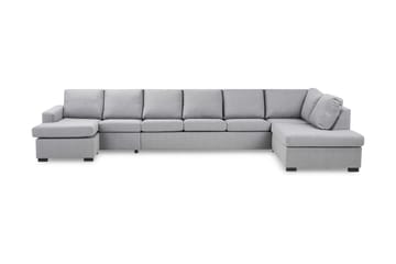 Crazy 6-seters Høyrevendt U-formet XX-Large Sofa med Divan og Sjeselong i Stoff