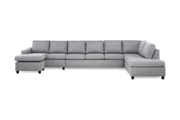 Crazy 6-seters Høyrevendt U-formet XX-Large Sofa med Divan og Sjeselong i Stoff