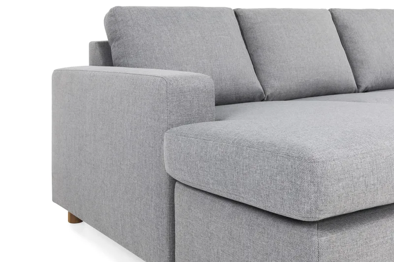 Crazy 6-seters Høyrevendt U-formet XX-Large Sofa med Divan og Sjeselong i Stoff - Grå - Møbler - Sofaer - U-sofa